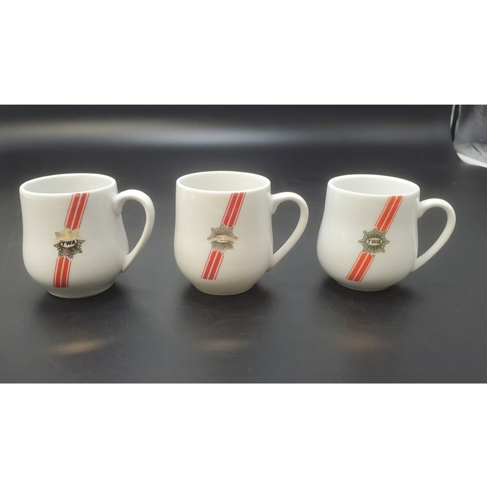 3 TWA ROYAL AMBASSADOR COFFEE ESPRESSO CUPS BEAUTIFUL CONDITION. LOOK!!!